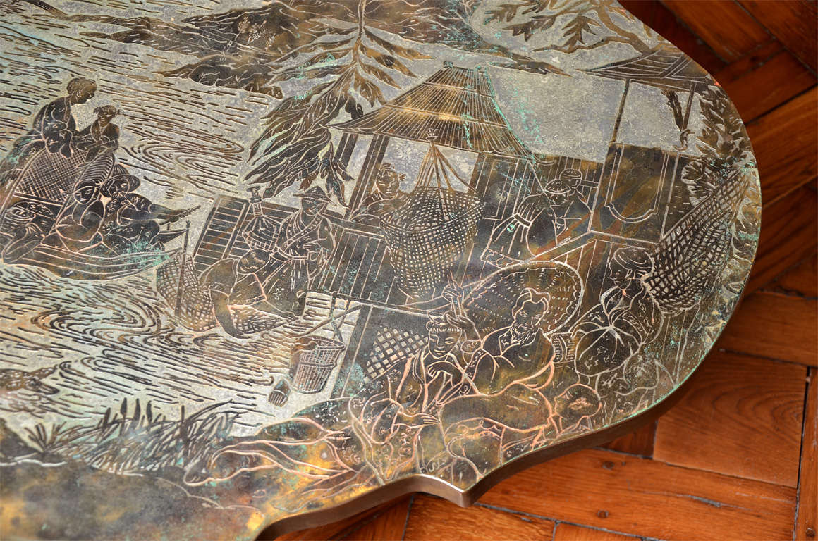 An Oval Shaped Philip And Kelvin Laverne Chinoiserie Coffee Table. For Sale 2