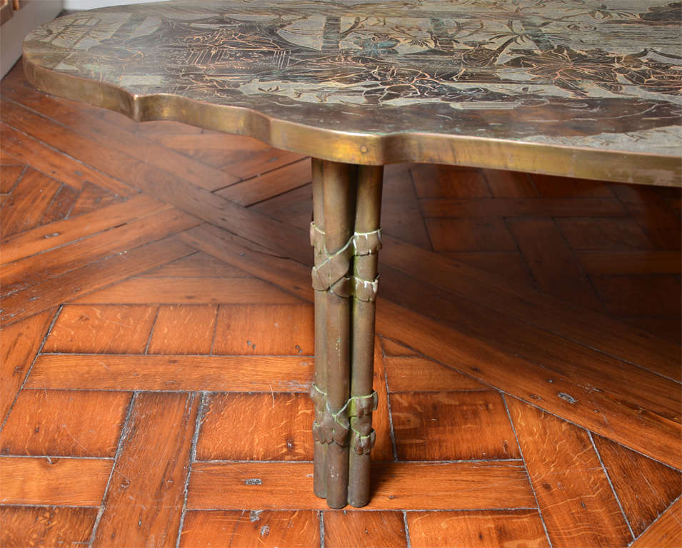An Oval Shaped Philip And Kelvin Laverne Chinoiserie Coffee Table. For Sale 4