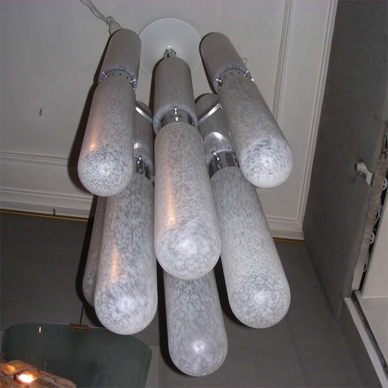 1960s Murano Glass Chandelier by Aldo Nason for Mazzega, A pair Available In Excellent Condition For Sale In Paris, FR