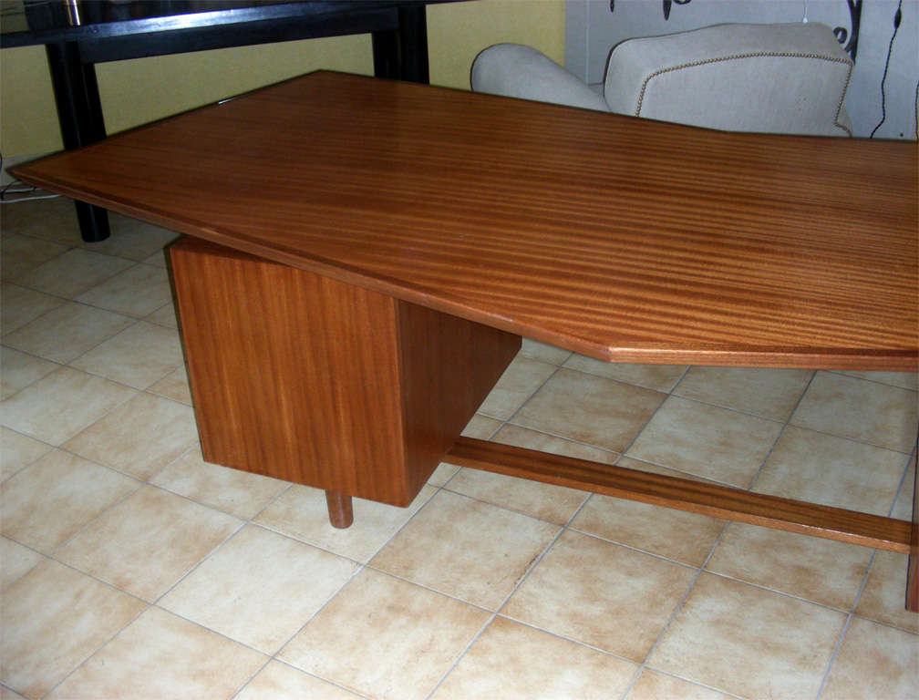 Mahogany Large desk from the 1950's For Sale