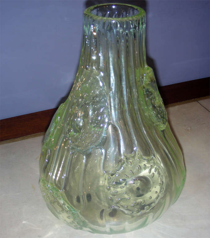 Handsome 1940s blown glass vase, called 