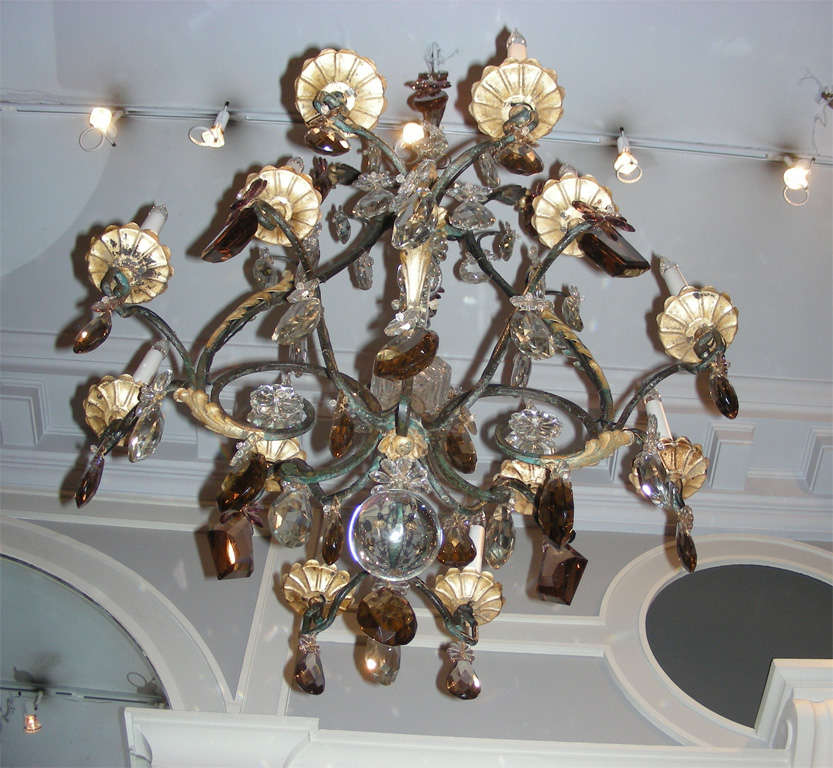 Mid-20th Century 1920-1930 Chandelier Attributed to Maison Bagues For Sale
