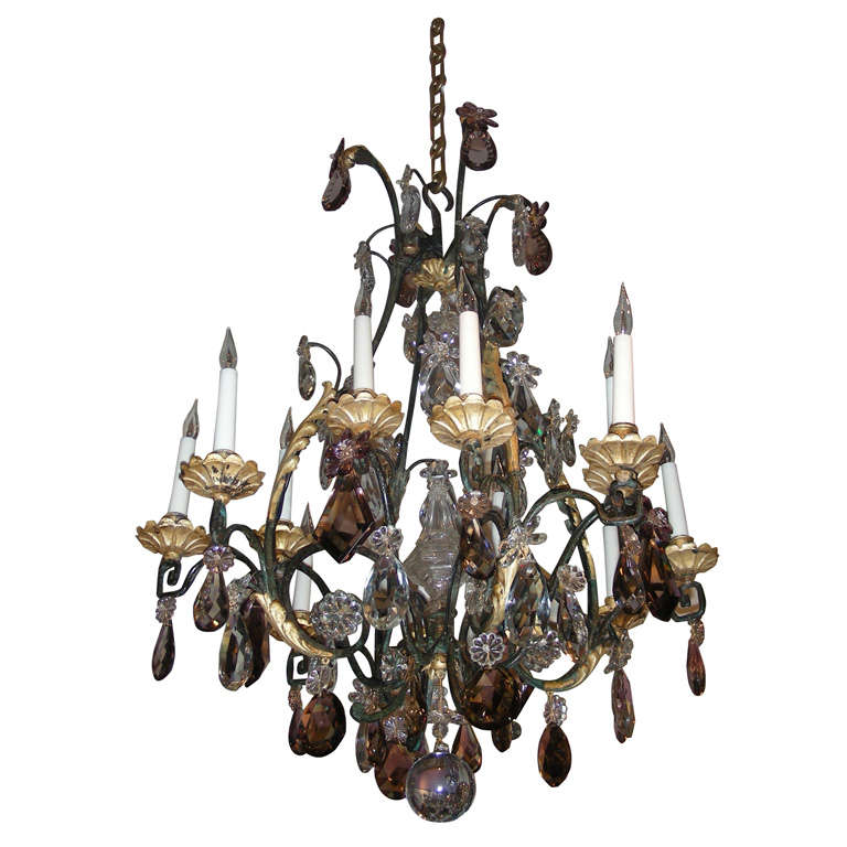 1920-1930 Chandelier Attributed to Maison Bagues For Sale