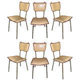 Six 1930-1940 Chairs by Jacques Adnet