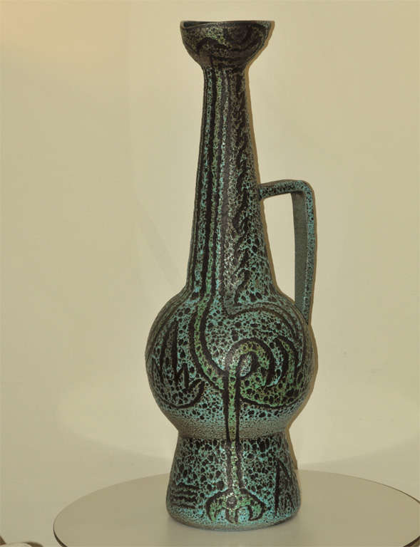 Large 1950s Accolay Ceramic Vase