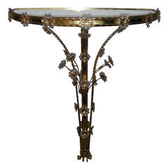 Vintage Half moon console with light.