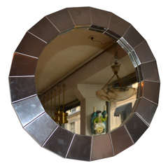 1970s Round Mirror in the Style of Curtis Jere