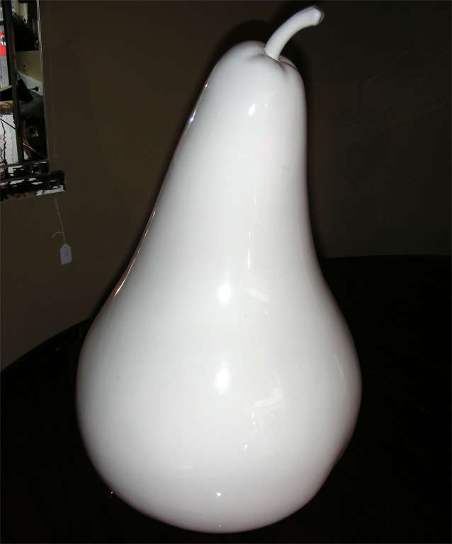 Large 1980s Porcelain Pear by Jean-Louis Puivert