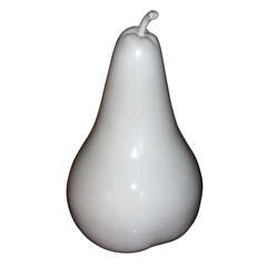 Large 1980s Porcelain Pear by Jean-Louis Puivert