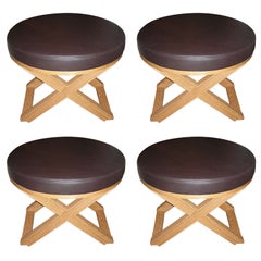 Four End of 20th Century Stools by J.-M. Frank and A. Chanaux