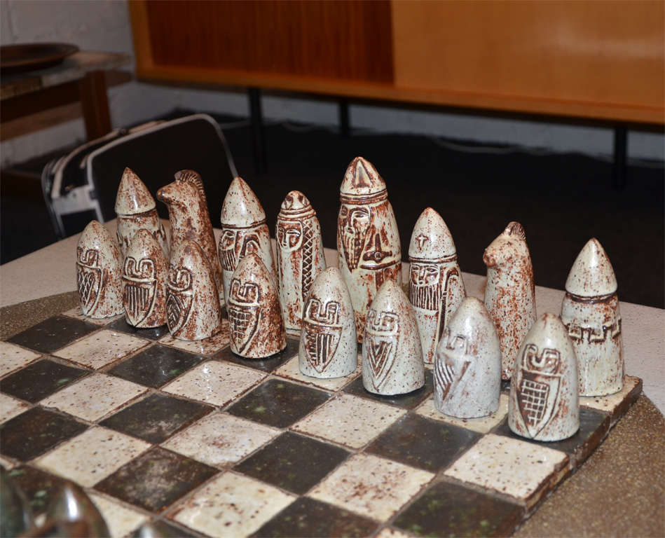 French 1960s Chess Game by Andree Hirlet-Albrieux For Sale