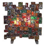 1960s Lamp in Wrought Iron and Colored Resin