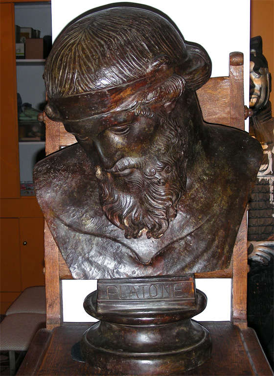 Italian A beautiful bronze bust of Plato