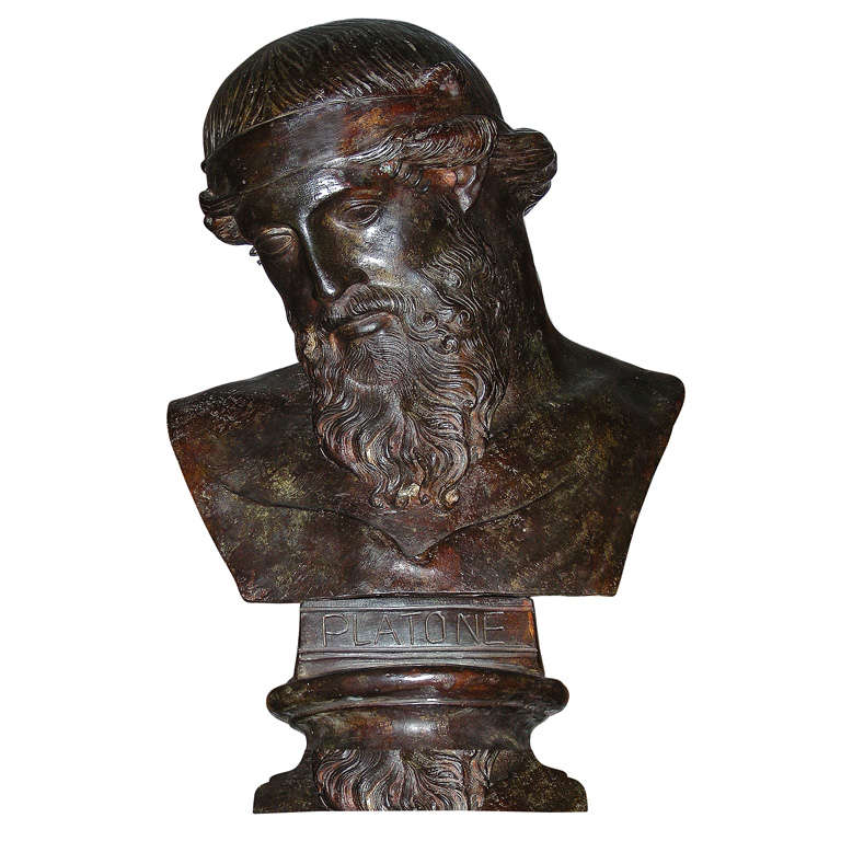 A beautiful bronze bust of Plato
