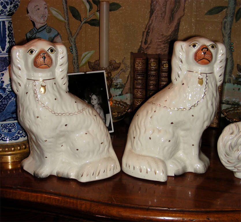 20th Century Four 19th Century Staffordshire Pottery Dogs For Sale
