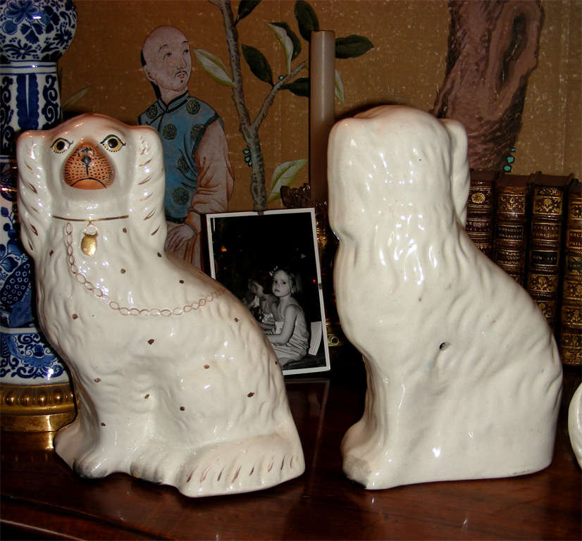 Four 19th Century Staffordshire Pottery Dogs For Sale 2
