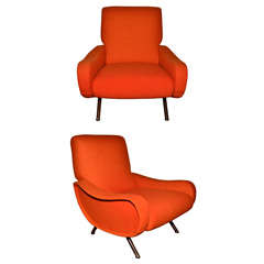 Two 1950s "Lady" Armchairs by Marco Zanuso