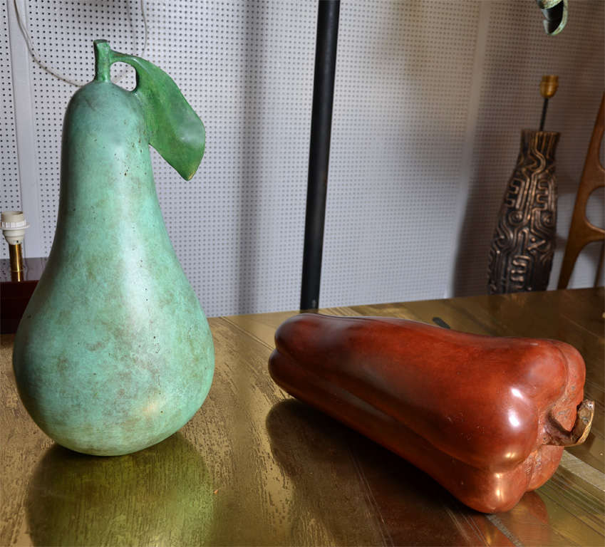 French Huge Pear & Sweet Pepper Sculpture By Artus Bertrand For Sale