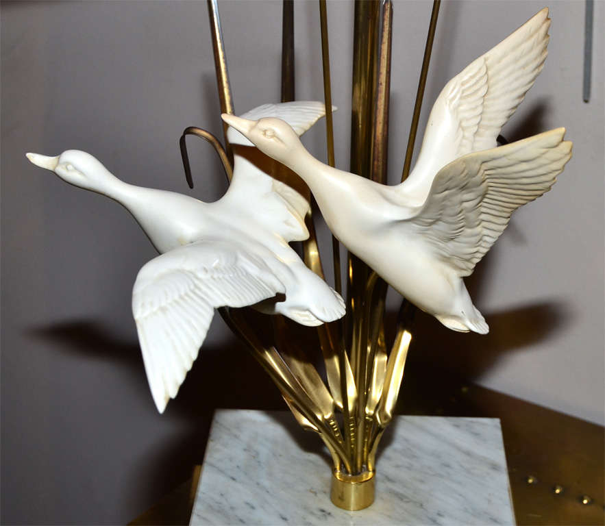 1970s Lamp with Flying Geese For Sale 1