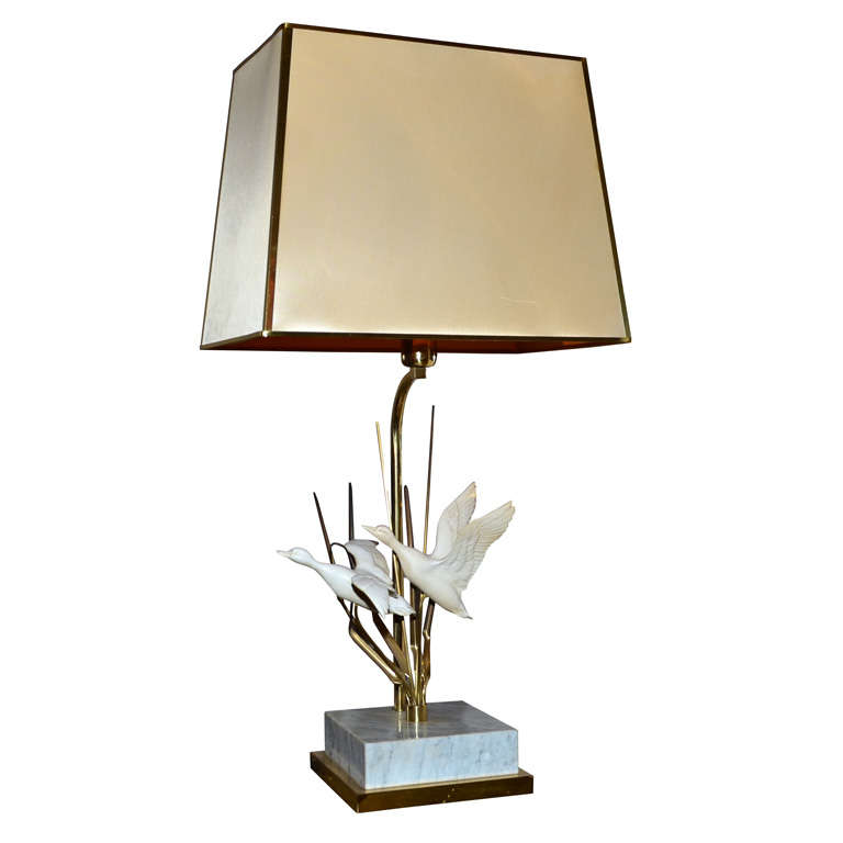 1970s Lamp with Flying Geese For Sale