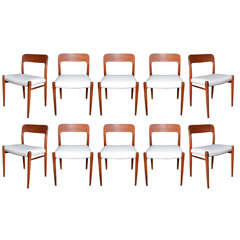 Beautiful Serie of Ten Swedish Chairs by Muller