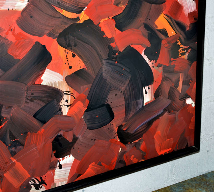 Large 1980s Abstract Painting by Jean Megard In Excellent Condition For Sale In Saint Ouen, FR