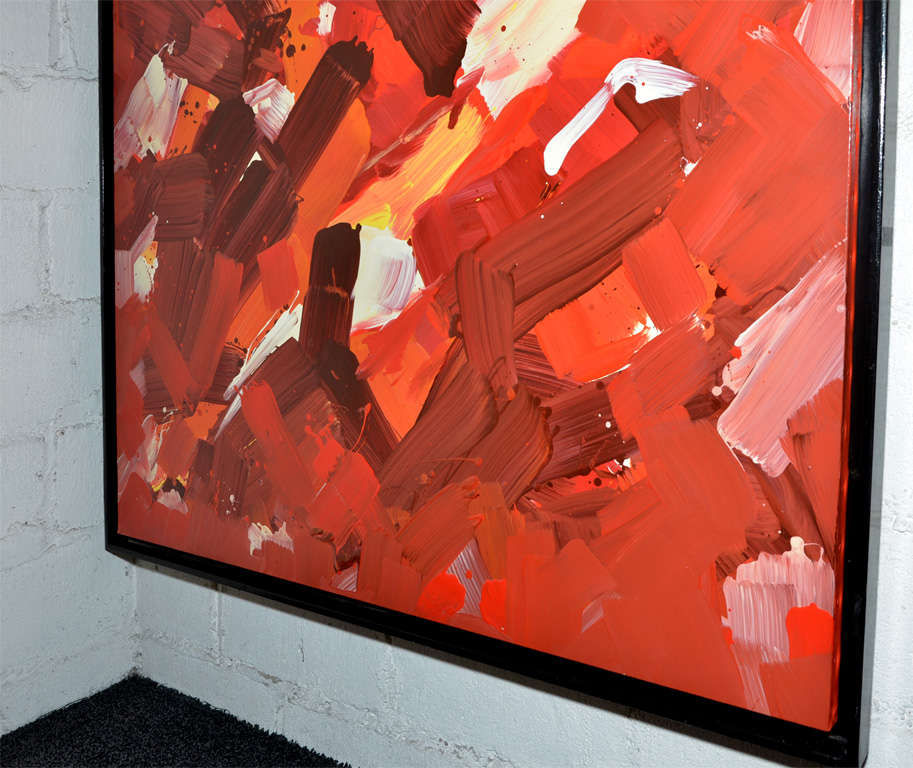 Large 1980s Abstract Painting by Jean Megard For Sale 3
