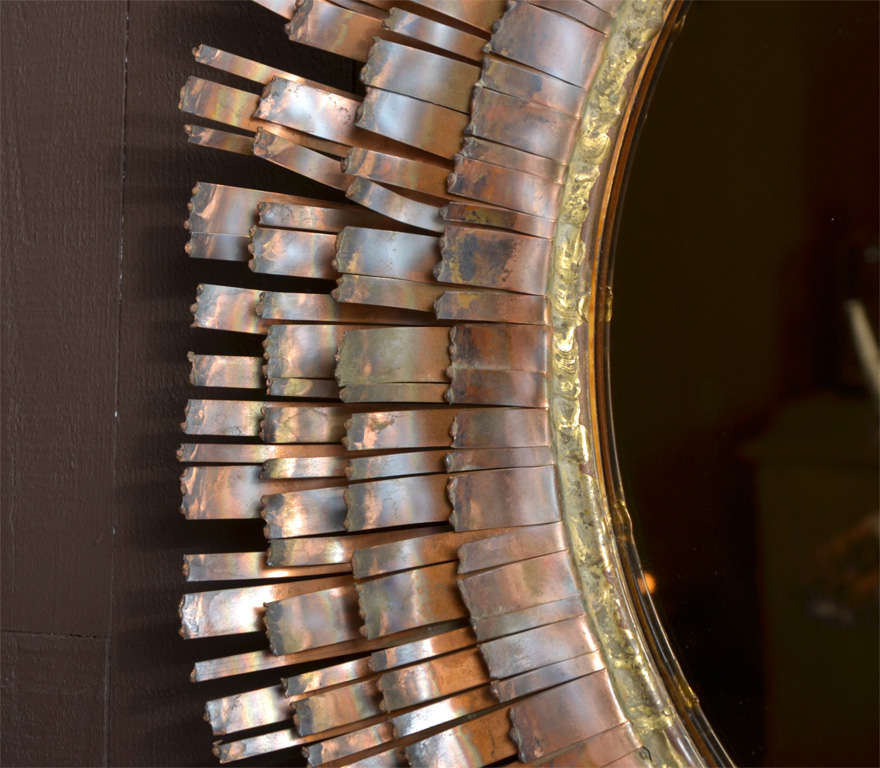 Brass Eye Lash Mirror In Copper&brass By Curtis Jere