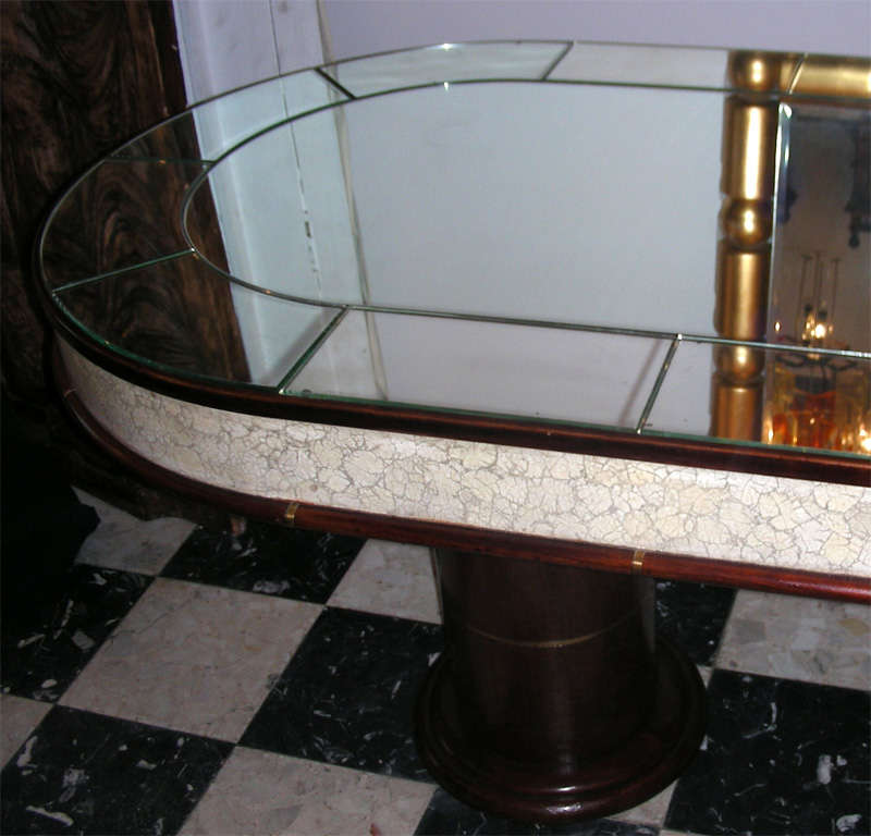 French 1940s Mirror-Clad Table For Sale