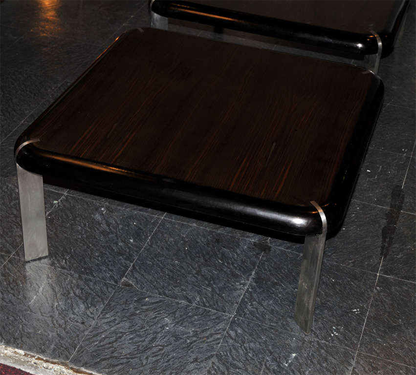 Stainless Steel Two 1970s Coffee Tables For Sale