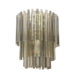 Tall "Canne" chandelier by Venini Murano, Italy.