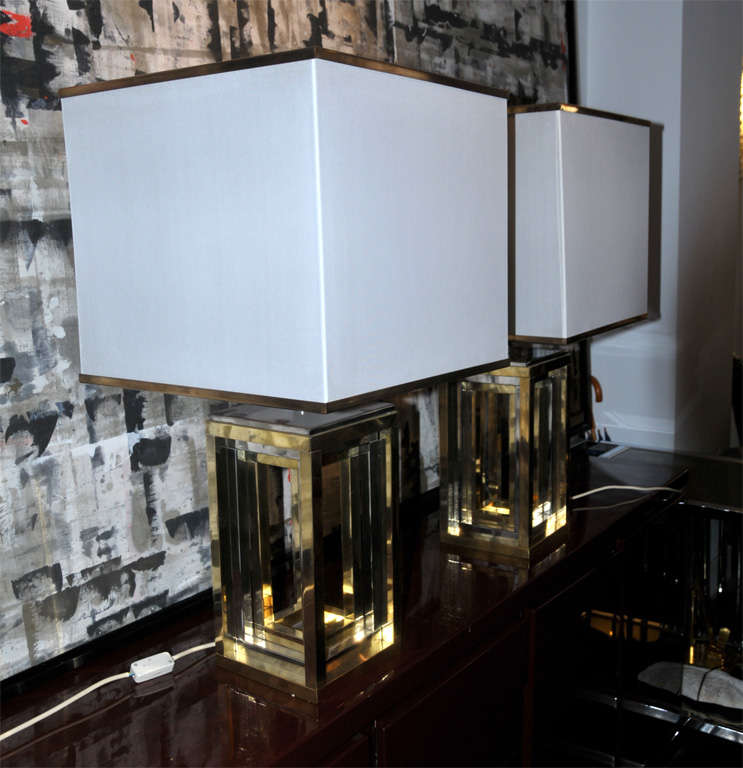 Italian fabulous pair of table lamps signed Romeo Rega
