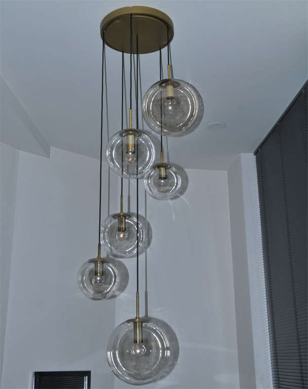 Pendant of six glass globes