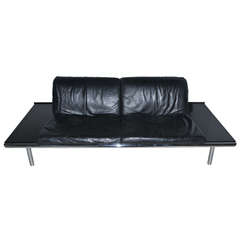 Vintage Black two seated leather sofa
