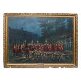 1936 Painting of the Château de la Mothe Signed by R. Martinaud