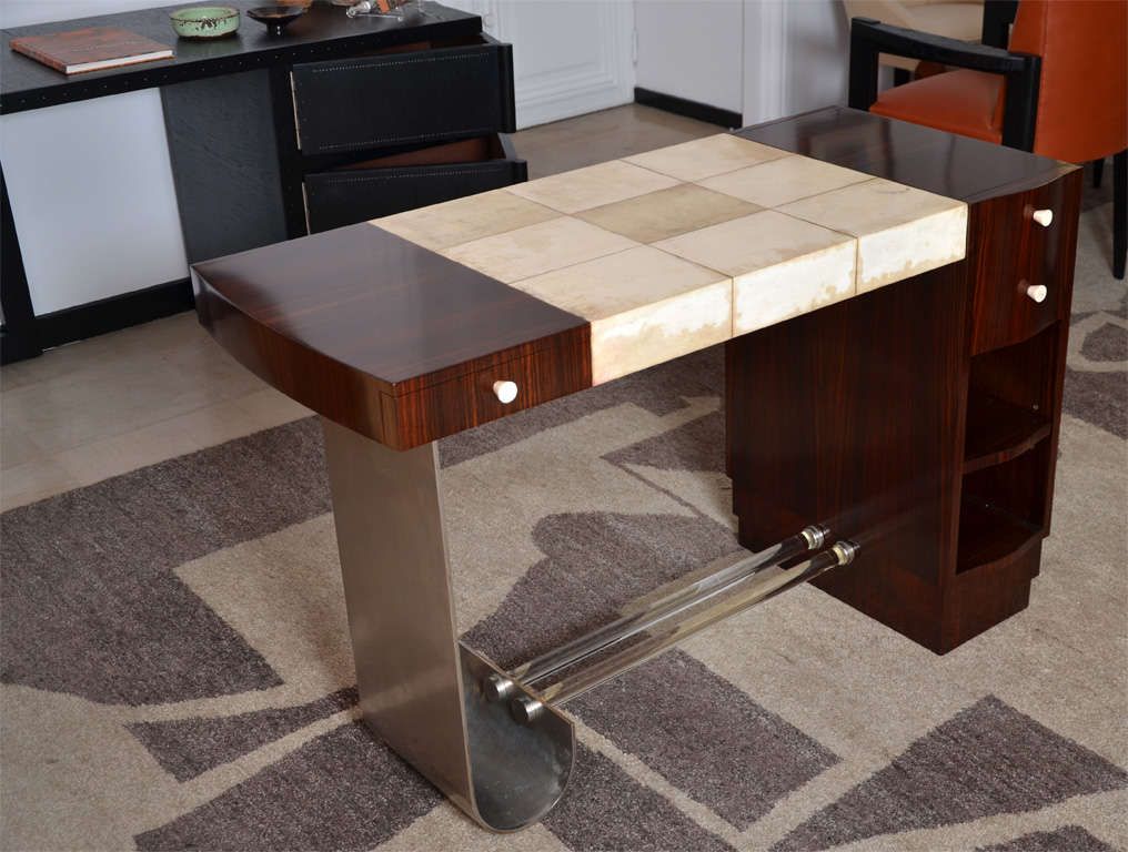 Lady desk in rosewood and original parchment