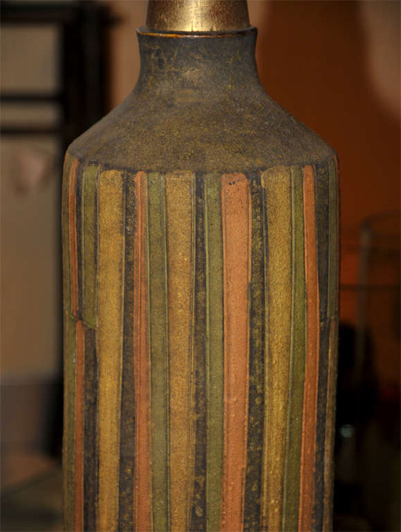 1950-1960 Vallauris Ceramic Lamp In Excellent Condition For Sale In Bois-Colombes, FR