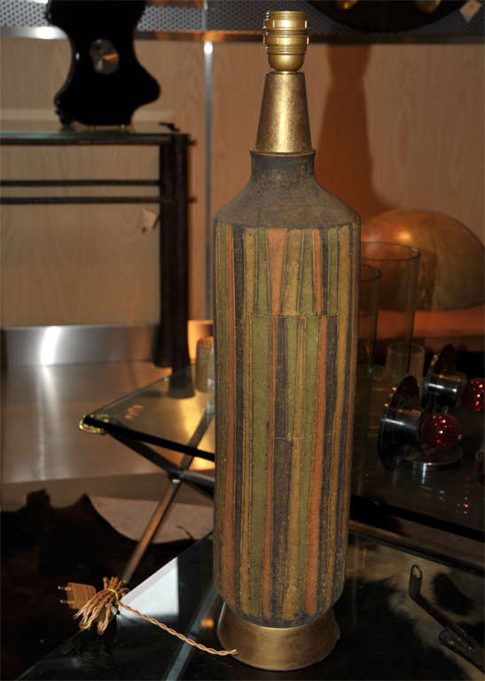 Lampe en céramique de Vallauris 1950-1960 en vente 1