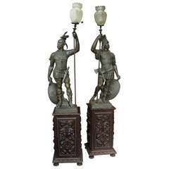 Two End of 19th Century "Torchère" Floor Lamps