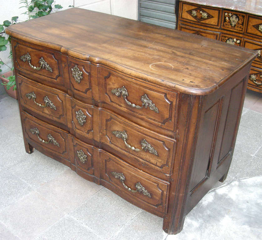 French Commode in Chestnut 18th Century with Three Large Drawers