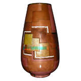 Jules Sarlandie - Rare Geometic Enameled Vase Circa 1930