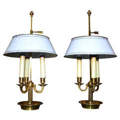 Two 1940s Bouillotte Lamps