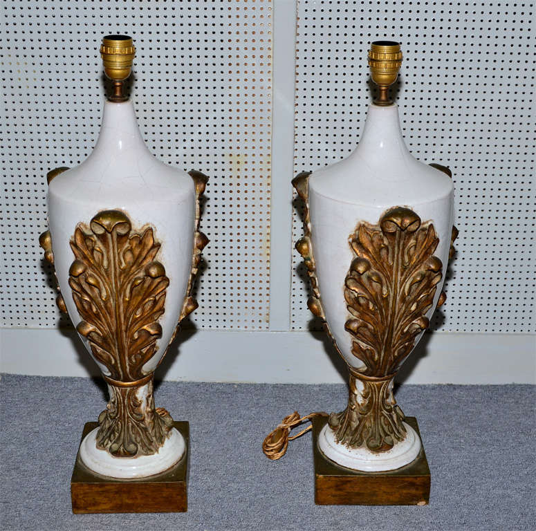 Huge Pair of Ceramic Lamps