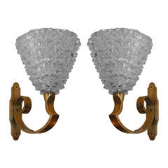 Pair of Wall Sconces in Murano Glass by Barovier and Toso 8
