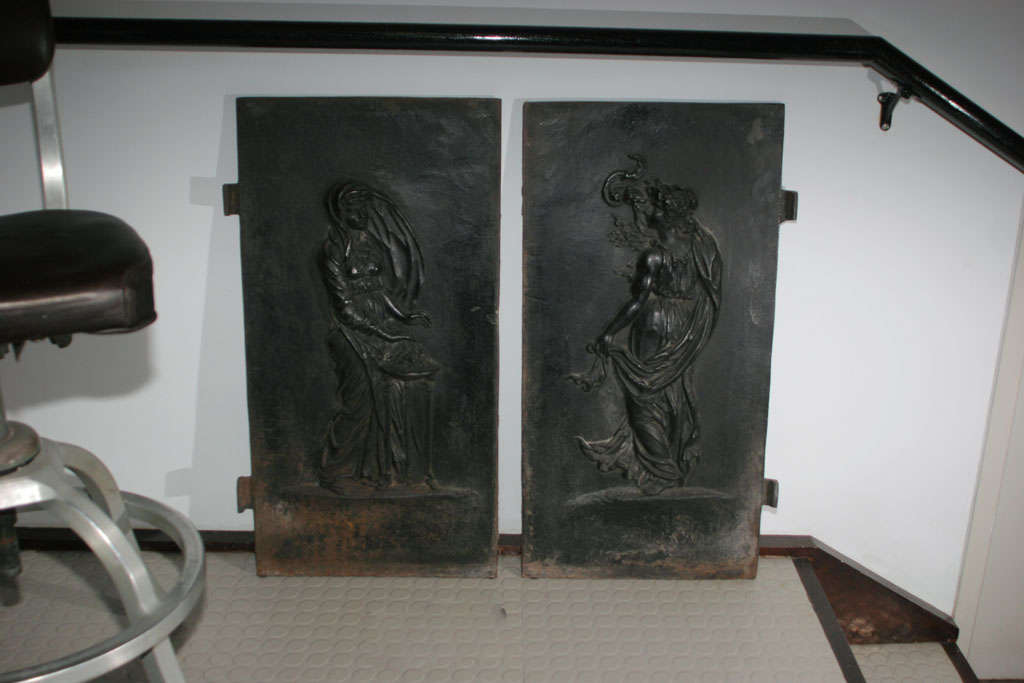 Iron Figural Summer Fireplace Cover