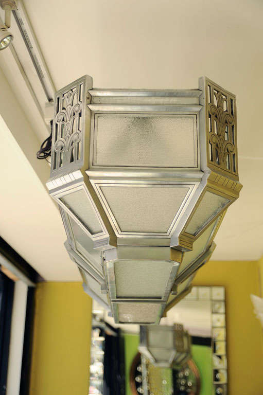 American Large Art Deco Flush-Mounted Ceiling Fixture For Sale