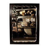 1940's Hollywood Regency Ebonized Walnut & Silver Leaf Mirror by Grosfeld House 4