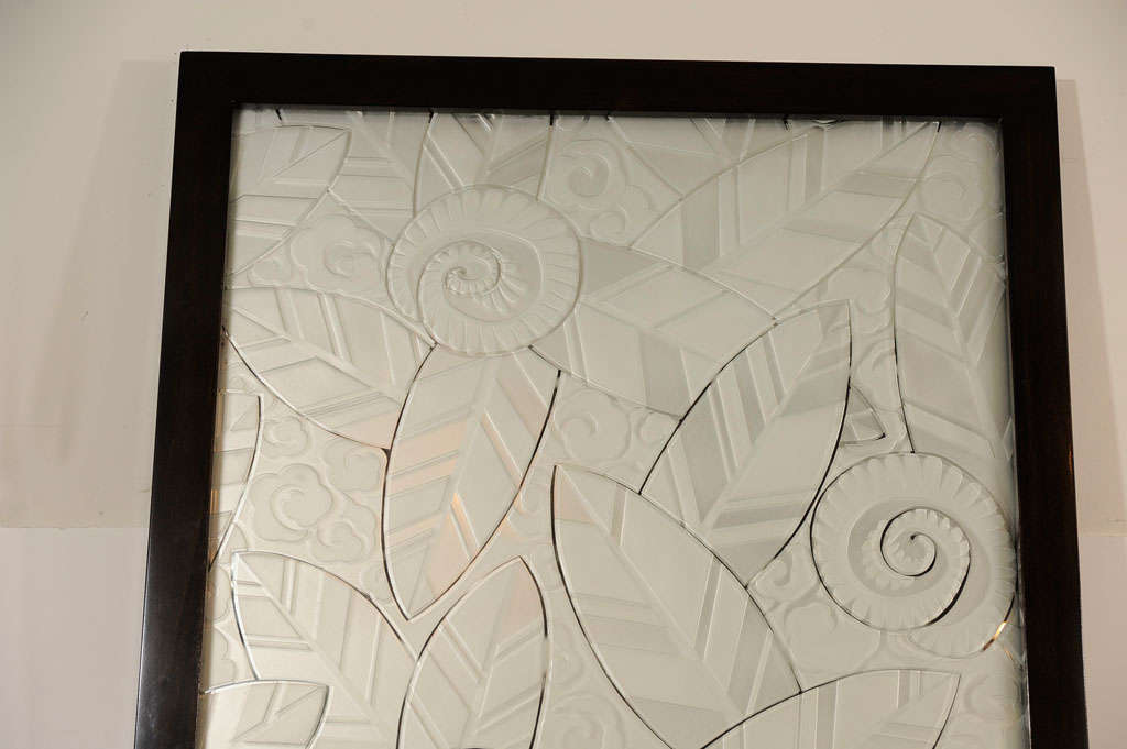 Pair of Spectacular  Art Deco Relief  Mirrored Panels