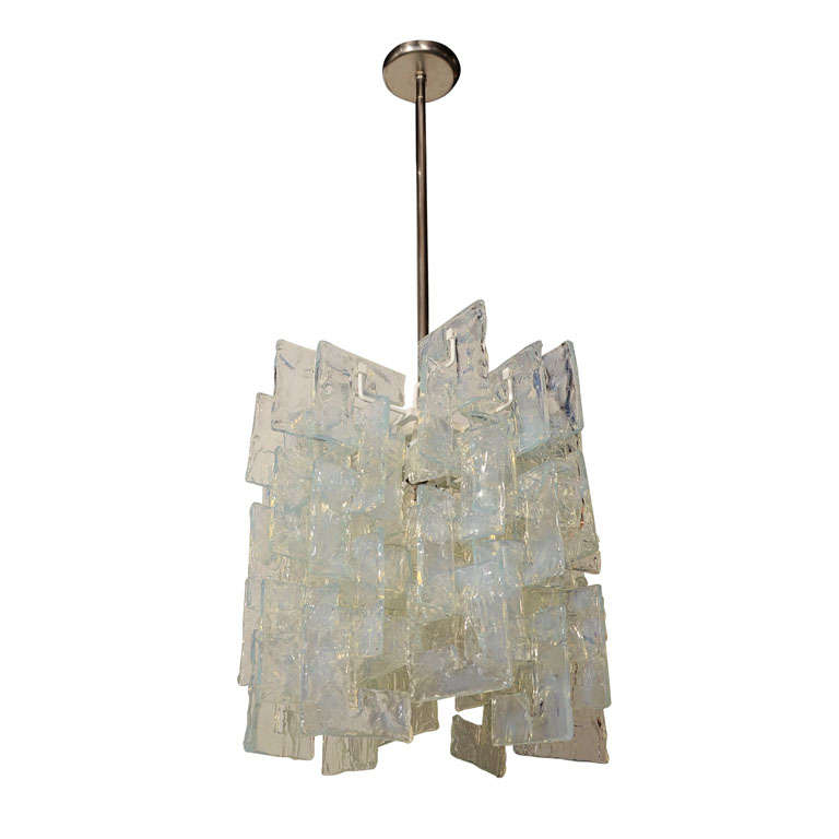 Interlocking Murano Glass Chandelier By Mazzega