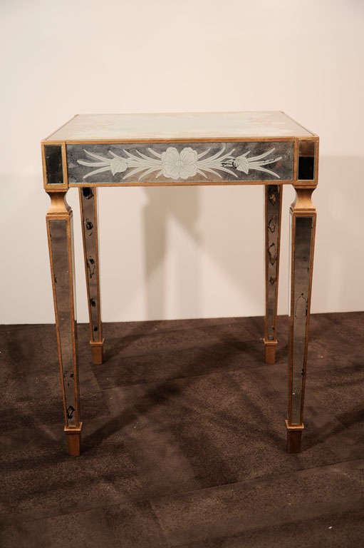 20th Century Eglomise Occasional Table with Giltwood By Jansen
